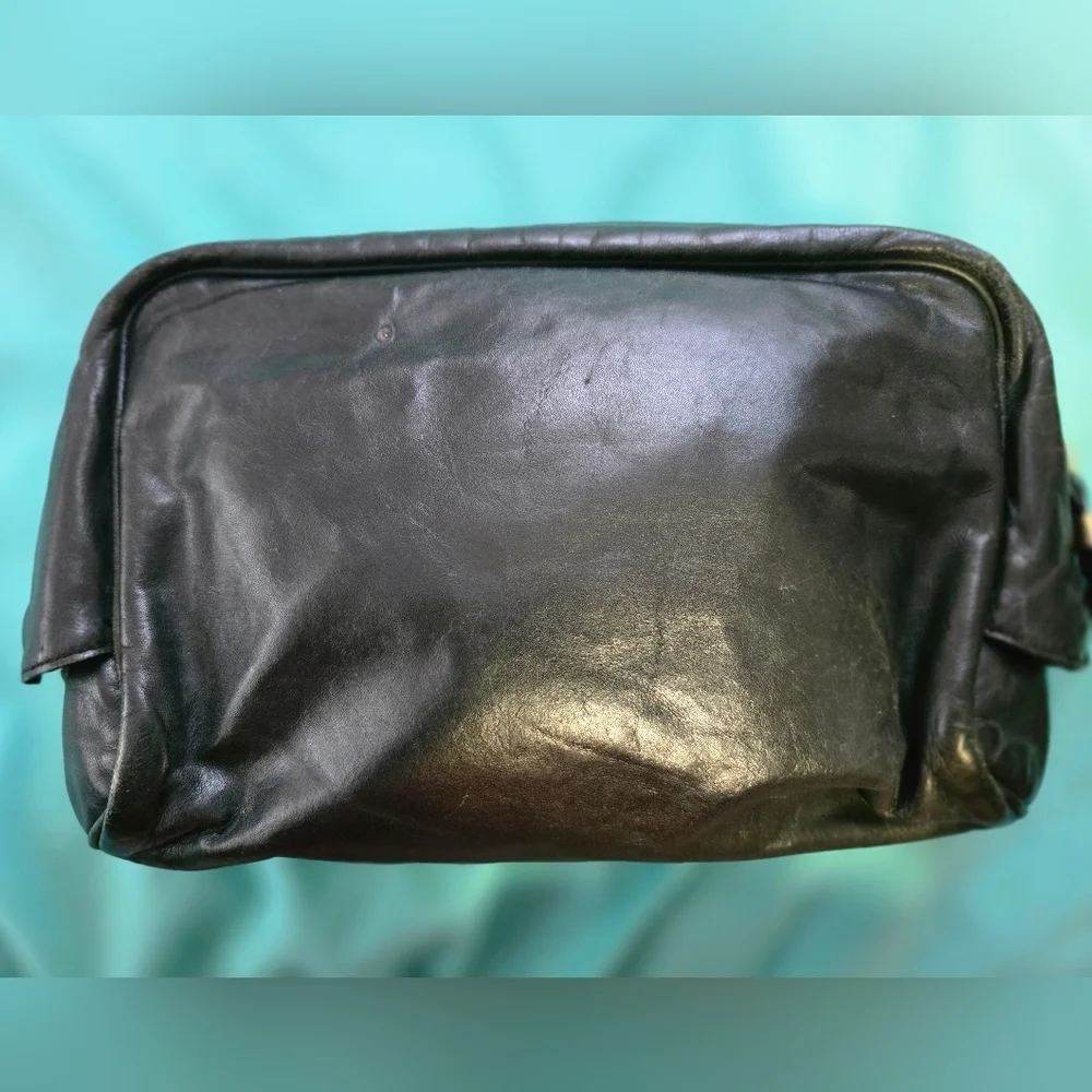Loewe Black Leather Clutch with Wristlet